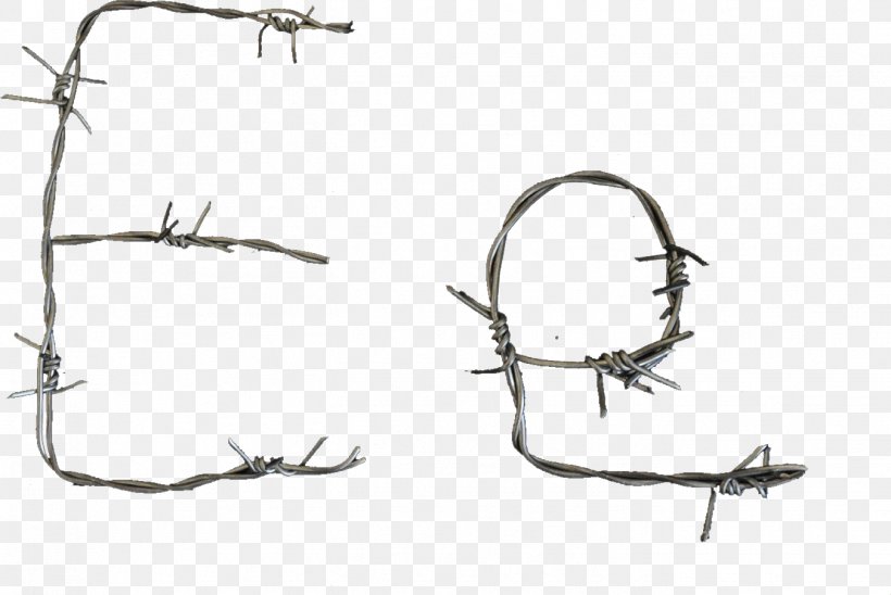 Barbed Wire White Line Font, PNG, 1351x903px, Barbed Wire, Black And White, Branch, Fence, Home Fencing Download Free