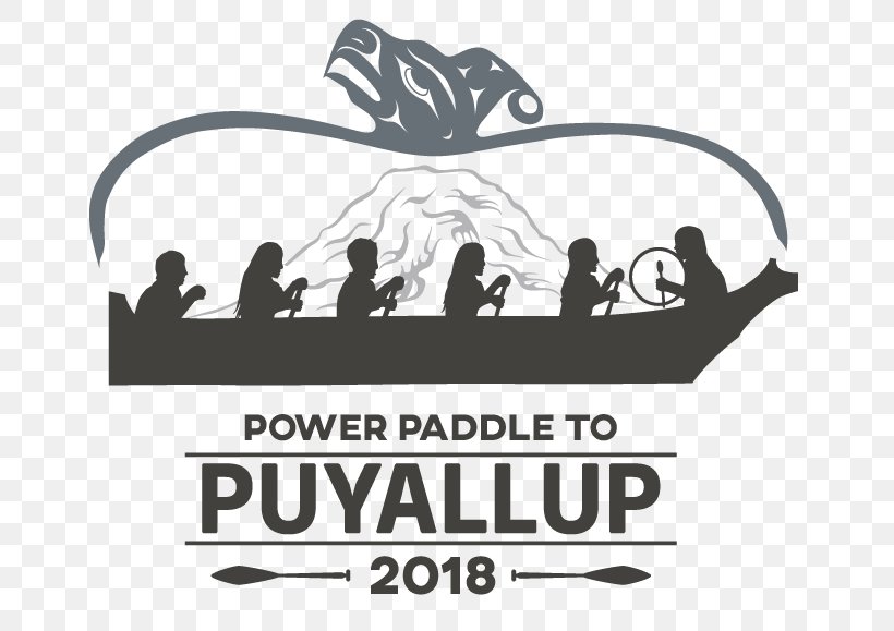 Puyallup People Tribal Canoe Journeys Lushootseed Tribe, PNG, 673x579px, Canoe, Black And White, Brand, Human Behavior, Logo Download Free