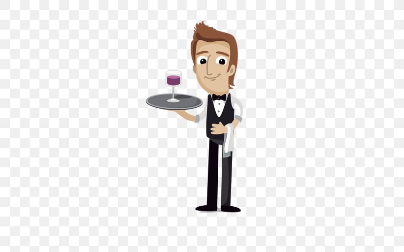 Waiter Clip Art, PNG, 512x512px, Waiter, Animation, Cartoon, Drawing, Drinkware Download Free