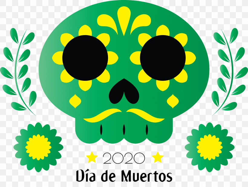 Day Of The Dead Día De Muertos, PNG, 3000x2263px, Day Of The Dead, Biology, D%c3%ada De Muertos, Flower, Green Download Free