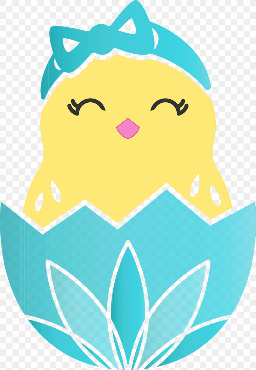 Aqua Turquoise Cartoon Smile Turquoise, PNG, 2073x3000px, Chick In Eggshell, Adorable Chick, Aqua, Cartoon, Easter Day Download Free
