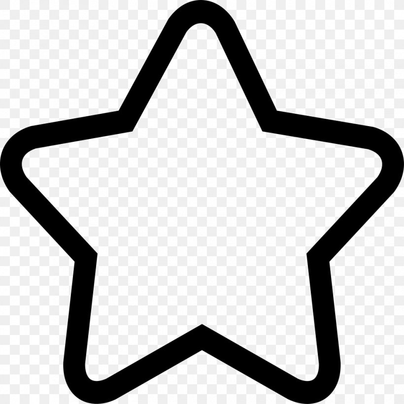 Five-pointed Star Shape Clip Art, PNG, 980x980px, Fivepointed Star, Area, Black And White, Point, Shape Download Free