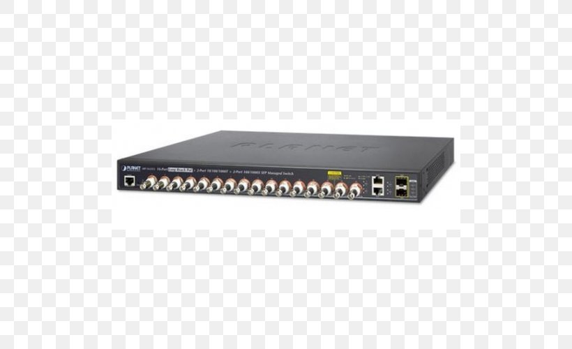 Network Switch Ethernet Hub Power Over Ethernet Gigabit Ethernet, PNG, 500x500px, Network Switch, Audio Receiver, Coaxial Cable, Computer Port, Electrical Cable Download Free
