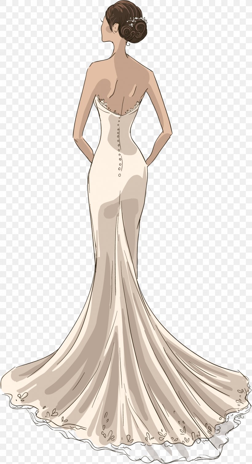 cartoon wedding dress outline