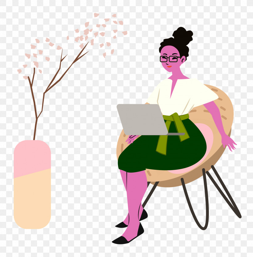 Alone Time Lady Computer, PNG, 2457x2500px, Alone Time, Behavior, Biology, Cartoon, Chair Download Free