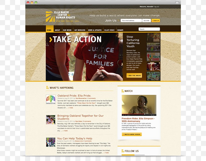Ella Baker Center For Human Rights Web Page Temescal Works, PNG, 680x640px, Human Rights, Advertising, Display Advertising, Home Page, Logo Download Free