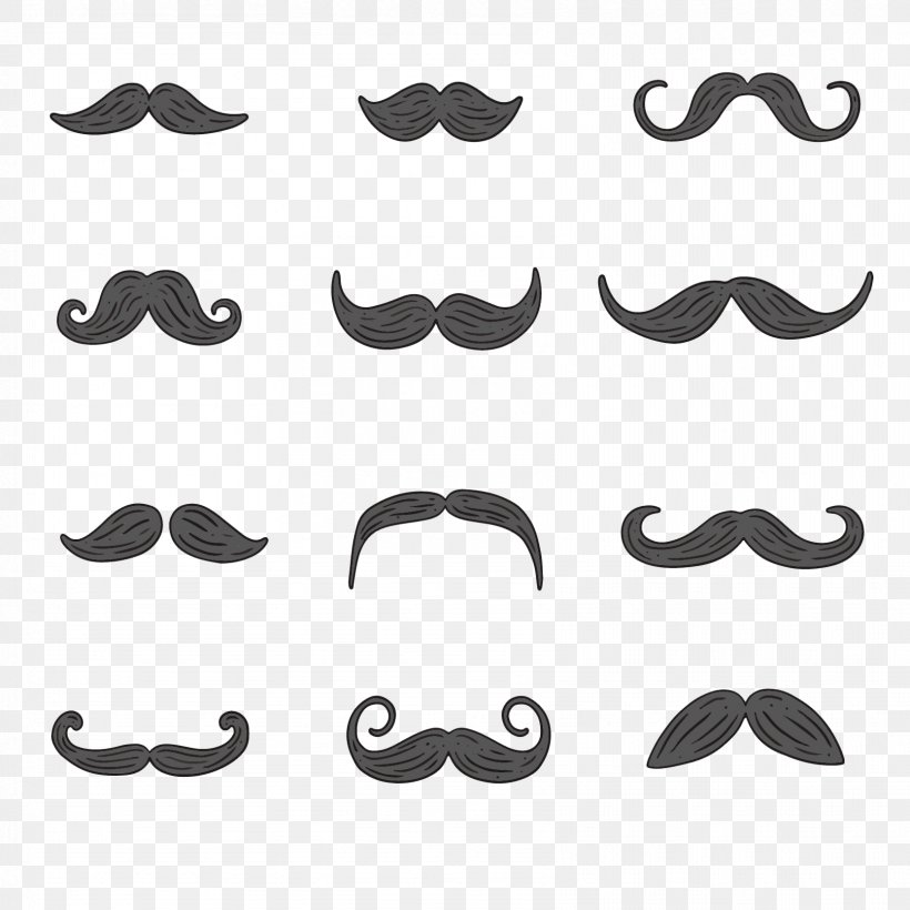 Moustache Beard Adobe Illustrator, PNG, 1667x1667px, Moustache, Beard, Black And White, Eyewear, Hairdresser Download Free