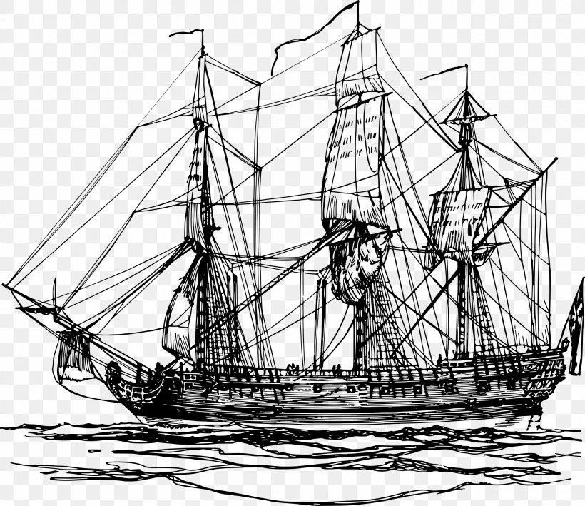 Sailing Ship East Indiaman North Korea Caravel, PNG, 2400x2078px, Ship, Baltimore Clipper, Barque, Barquentine, Black And White Download Free