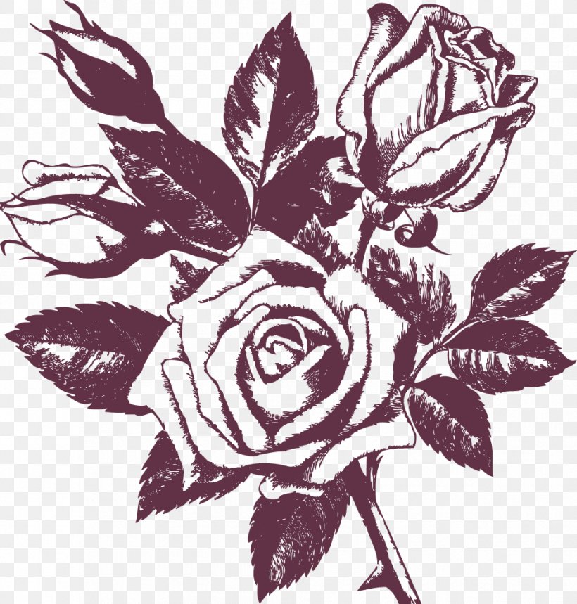 Paper Rubber Stamp Postage Stamp Rose Flower, PNG, 942x987px, Paper, Art, Black And White, Cardmaking, Craft Download Free