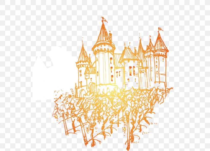 Middle Ages Urban Castle, PNG, 972x700px, Middle Ages, Castle, Designer, Drawing, Orange Download Free