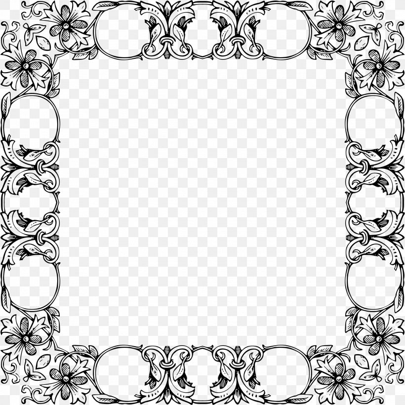 Picture Frames Clip Art, PNG, 2290x2290px, Picture Frames, Area, Art, Black, Black And White Download Free