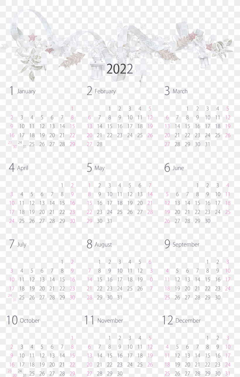 2022 Yearly Calendar Printable 2022 Yearly Calendar, PNG, 1905x3000px, Calendar System, Meter Download Free