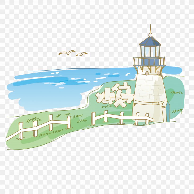 Cartoon The Sea Illustration, PNG, 5000x5000px, Cartoon, Area, Designer, Google Images, Lighthouse Download Free