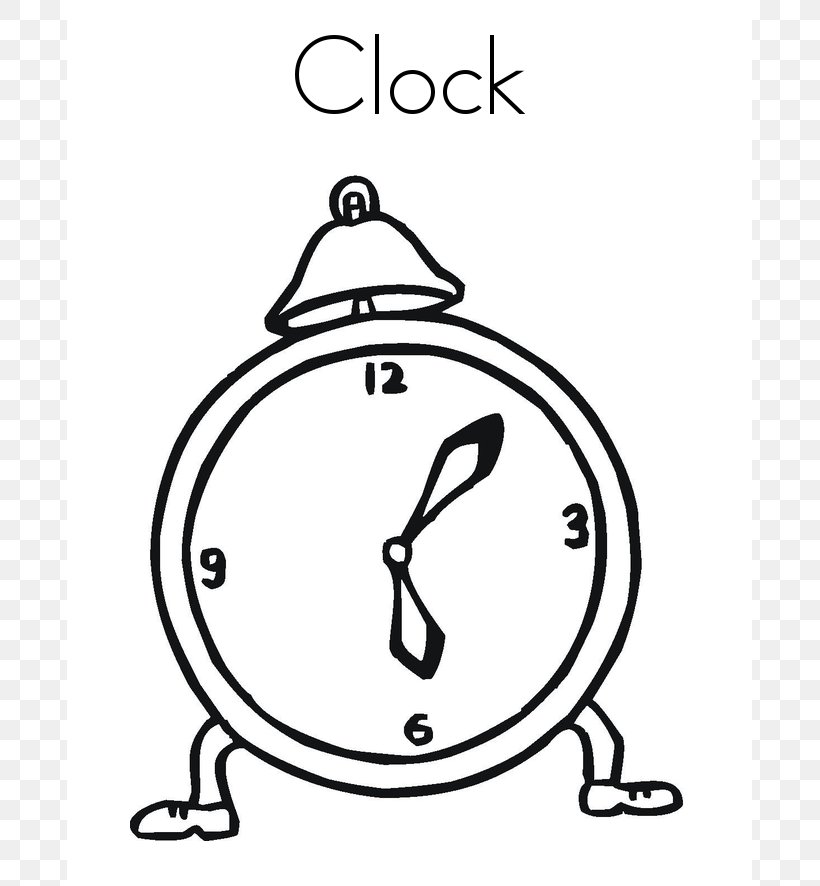 Alarm Clocks Coloring Book Table Cuckoo Clock, PNG, 685x886px, Clock, Alarm Clocks, Area, Bed, Black And White Download Free