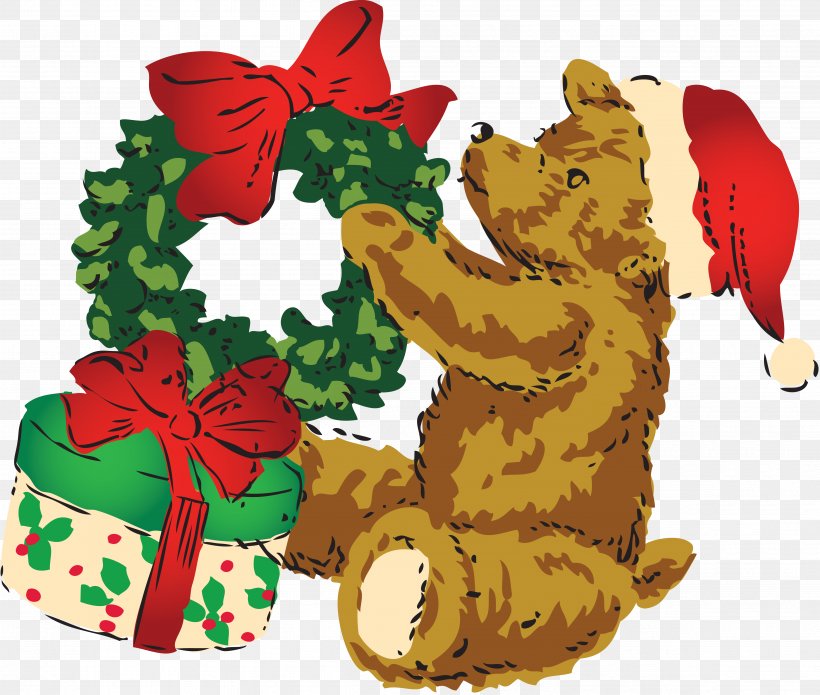 Christmas Tree Gift New Year, PNG, 4788x4061px, Christmas, Bear, Carnivoran, Christmas Decoration, Christmas Ornament Download Free