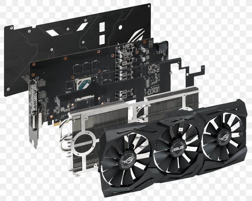 Graphics Cards & Video Adapters AMD Radeon RX 580 AMD Radeon 500 Series GDDR5 SDRAM, PNG, 3000x2406px, Graphics Cards Video Adapters, Amd Radeon 500 Series, Amd Radeon Rx 580, Asus, Computer Cooling Download Free