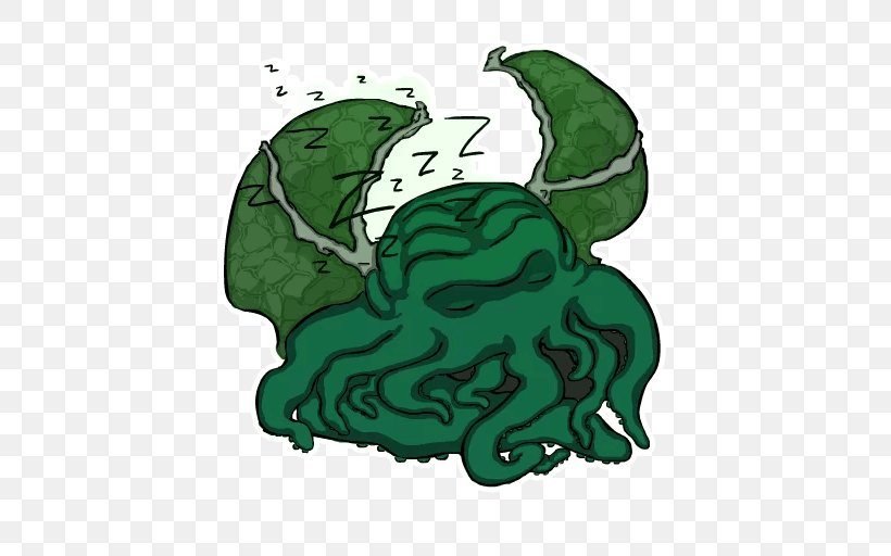 Sticker Cthulhu Telegram, PNG, 512x512px, Sticker, Amphibian, Cartoon, Cthulhu, Fictional Character Download Free