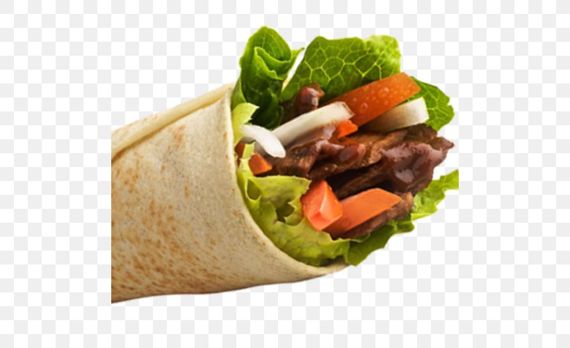 Wrap Shawarma Shish Taouk Shish Kebab Kofta, PNG, 500x500px, Wrap, Beef, Chicken Sandwich, Cuisine, Dish Download Free