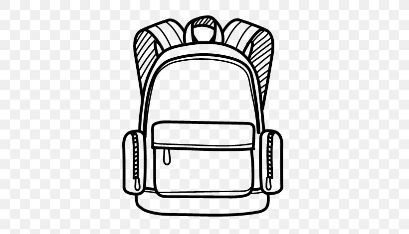 Backpack Drawing Coloring Book School, PNG, 600x470px, Backpack, Area, Auto Part, Bathroom Accessory, Black And White Download Free