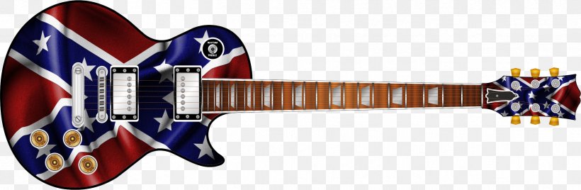 Electric Guitar Modern Display Of The Confederate Flag Gibson Les Paul, PNG, 2431x795px, Electric Guitar, Company, Decal, Electricity, Flag Download Free