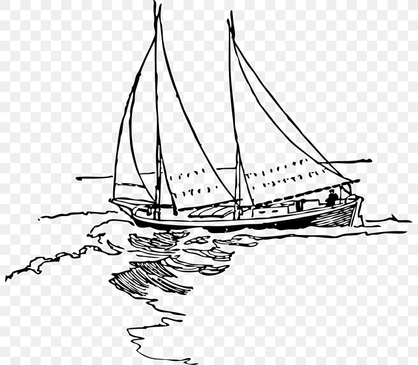 Sailboat Sailing Ship Clip Art, PNG, 800x716px, Sailboat, Baltimore Clipper, Barque, Black And White, Boat Download Free