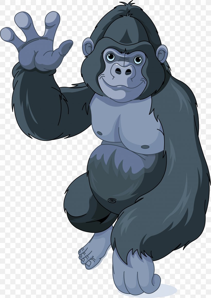 Gorilla Cartoon Royalty-free, PNG, 2844x4000px, Gorilla, Cartoon, Chimpanzee, Cuteness, Drawing Download Free