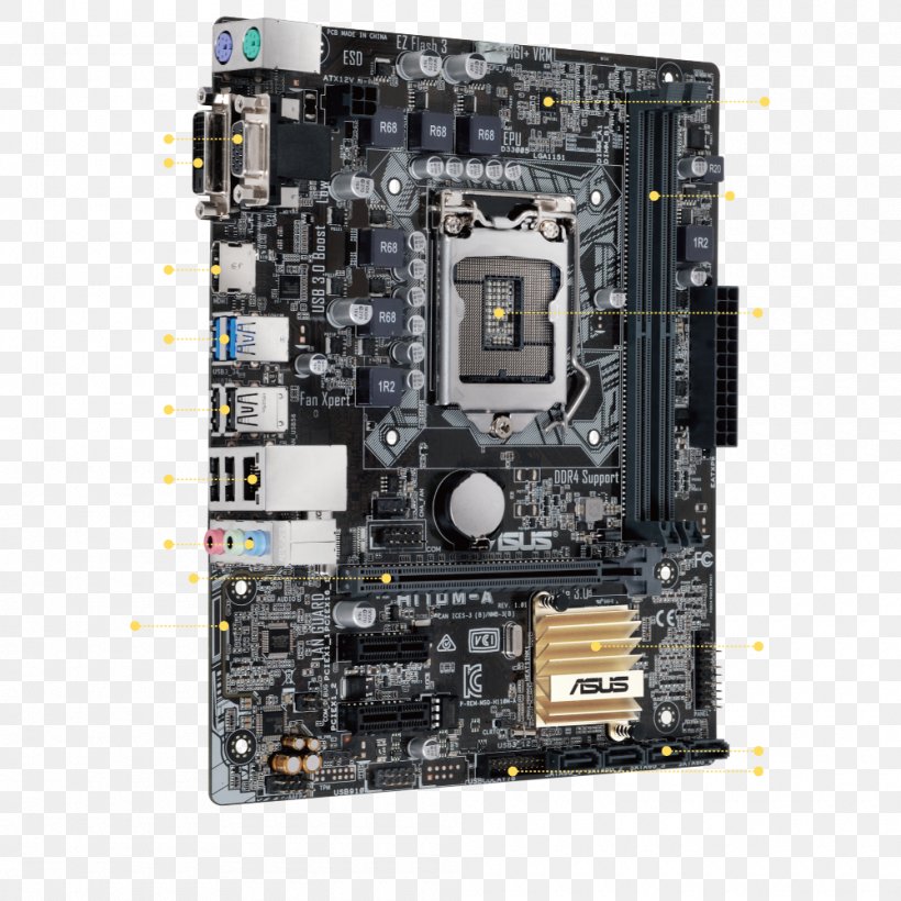 Intel LGA 1151 MicroATX Motherboard DDR4 SDRAM, PNG, 1000x1000px, Intel, Asus, Atx, Central Processing Unit, Chipset Download Free
