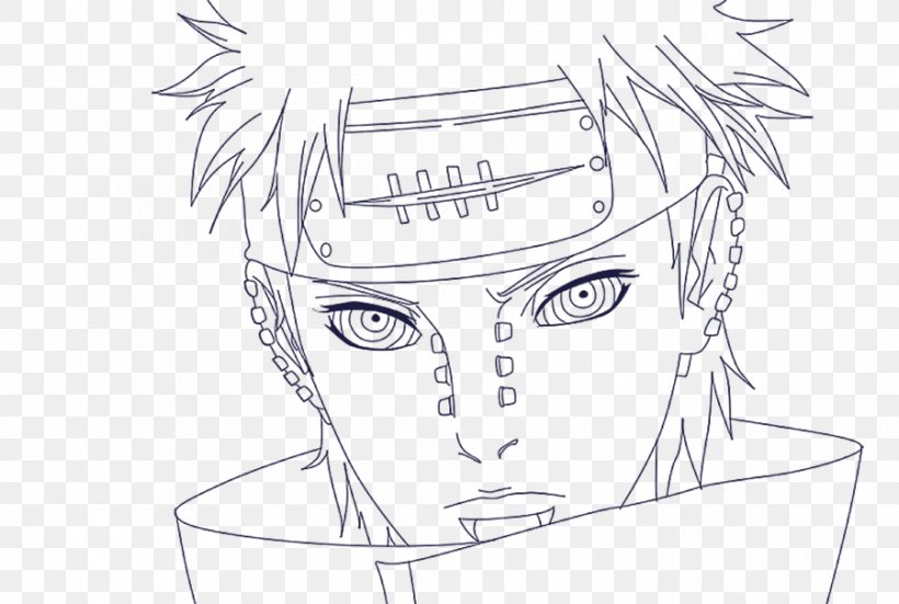 Naruto Pain Clipart Line  Pain Face Naruto Drawing HD Png Download   Transparent Png Image  PNGitem