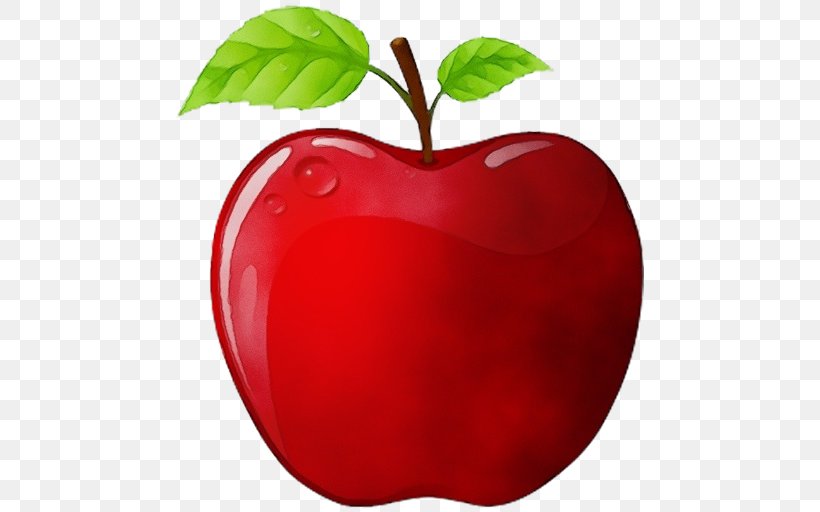 Red Fruit Leaf Apple Plant, PNG, 512x512px, Watercolor, Apple, Food, Fruit, Leaf Download Free