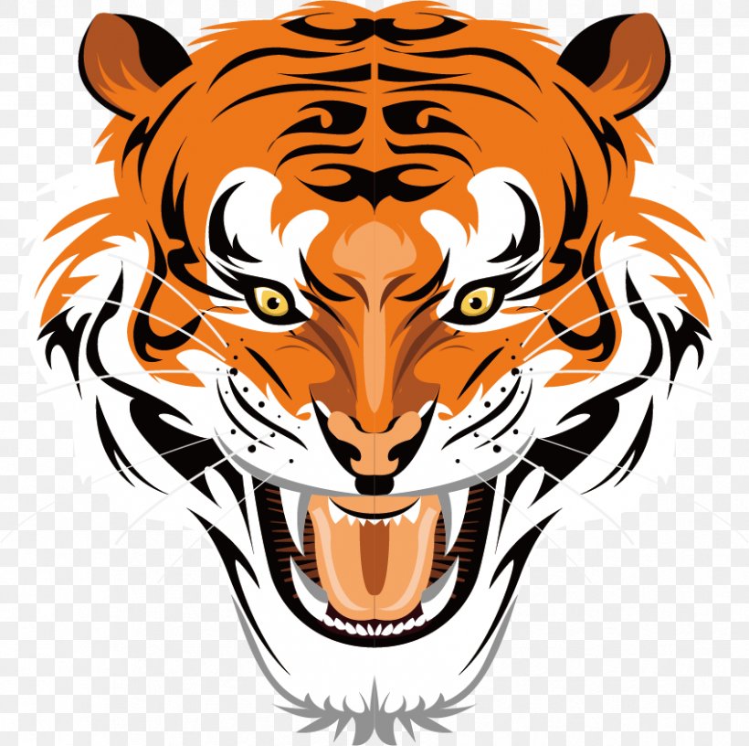 Tiger Illustration, PNG, 849x845px, Tiger, Big Cats, Carnivoran, Cat Like Mammal, Face Download Free