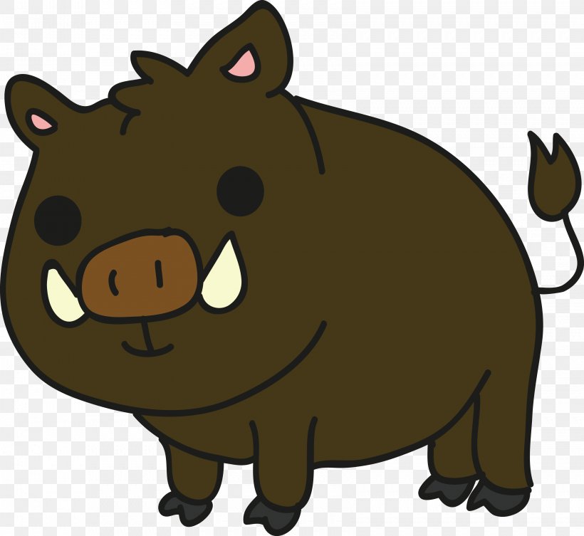 Wild Boar Cartoon Clip Art, PNG, 3403x3129px, Wild Boar, Carnivoran, Cartoon, Cattle Like Mammal, Dog Like Mammal Download Free