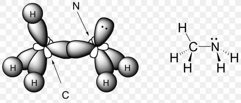 Lewis Structure Methylamine Molecular Geometry Chemistry Molecule, PNG, 1112x476px, Lewis Structure, Area, Atomic Orbital, Black And White, Bond Length Download Free