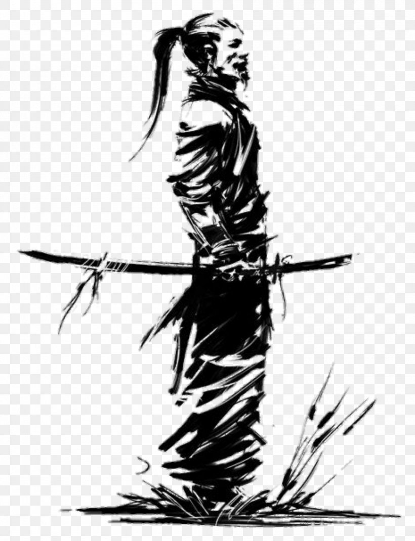 Samurai Katana Drawing Image, PNG, 1997x2607px, Samurai, Art, Blackandwhite, Bushido, Digital Illustration Download Free