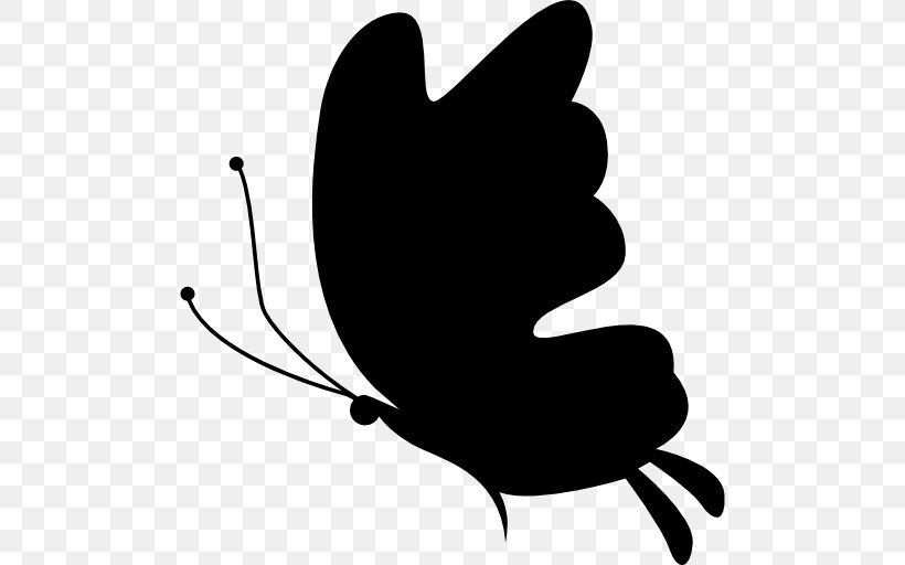 Silhouette Clip Art, PNG, 512x512px, Silhouette, Black And White, Butterfly, Drawing, Invertebrate Download Free