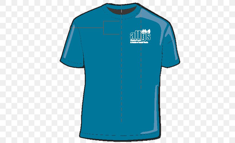 Sports Fan Jersey T-shirt Logo Sleeve, PNG, 500x500px, Sports Fan Jersey, Active Shirt, Aqua, Blue, Brand Download Free