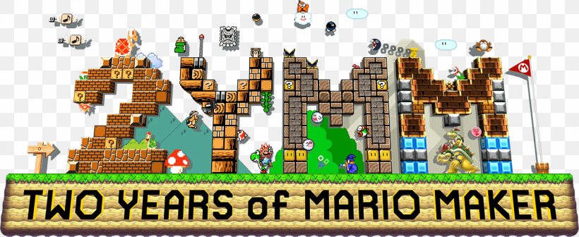 Super Mario Maker Super Mario Bros. 3 Super Mario 64 Wario, PNG, 1283x526px, Super Mario Maker, Anniversary, Boss, Brick, Com Download Free