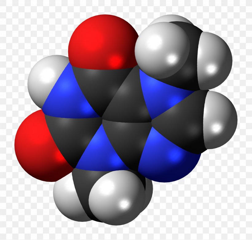 Theobromine Caffeine Space-filling Model Molecular Model Molecule, PNG, 2000x1905px, Watercolor, Cartoon, Flower, Frame, Heart Download Free