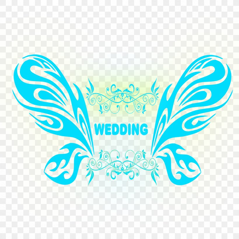 Wedding Computer File, PNG, 1000x1000px, Wedding, Aqua, Area, Blue, Butterfly Download Free