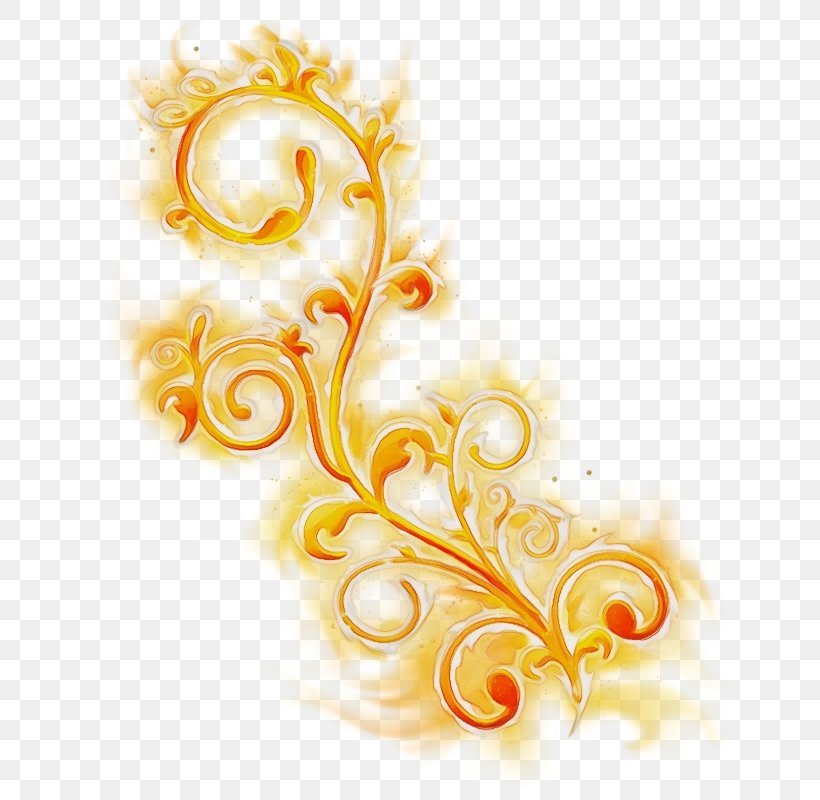 Yellow Clip Art Ornament Pattern Graphic Design, PNG, 800x800px, Watercolor, Ornament, Paint, Wet Ink, Yellow Download Free