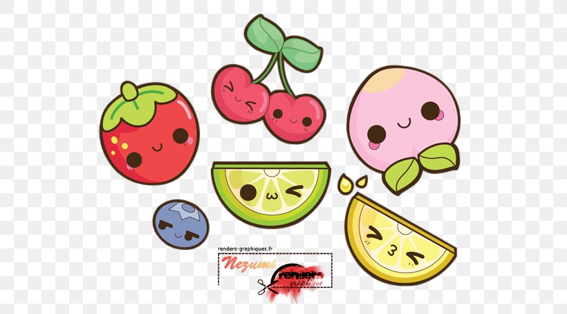 Kawaii Drawing Fruit Image Clip Art, PNG, 573x455px, Watercolor, Cartoon, Flower, Frame, Heart Download Free