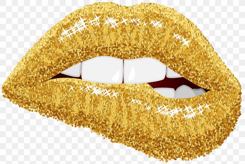 Lip Gold Clip Art, PNG, 5000x3357px, Lip, Color, Glitter, Gold, Kiss Download Free