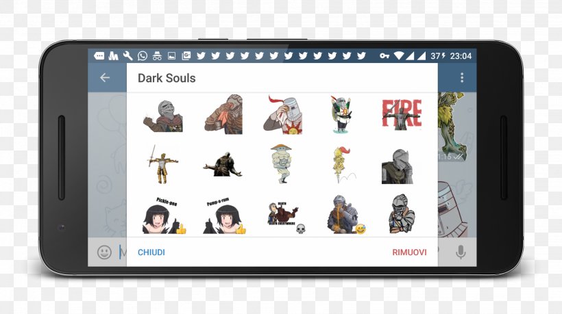 Smartphone Sticker Telegram Dark Souls Video Game, PNG, 2048x1147px, Watercolor, Cartoon, Flower, Frame, Heart Download Free