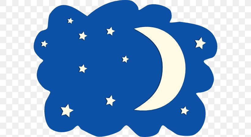 Moon Night Sky Star Clip Art, PNG, 600x447px, Moon, Area, Blue, Cloud, Cobalt Blue Download Free
