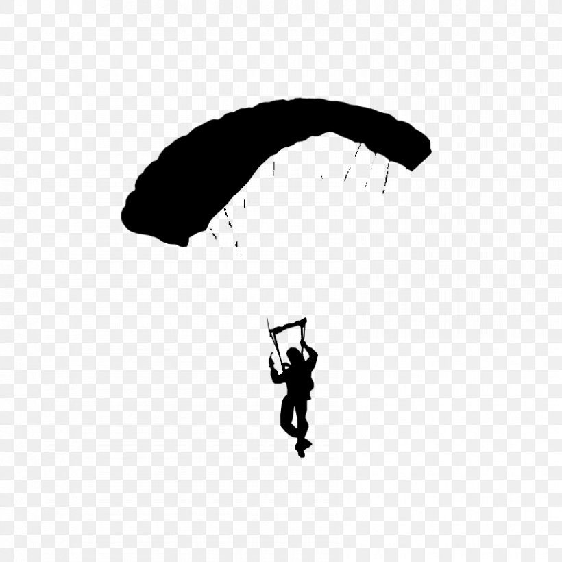 Parachuting Parachute Paratrooper Paragliding Font, PNG, 850x850px, Parachuting, Air Sports, Black, Black M, Blackandwhite Download Free