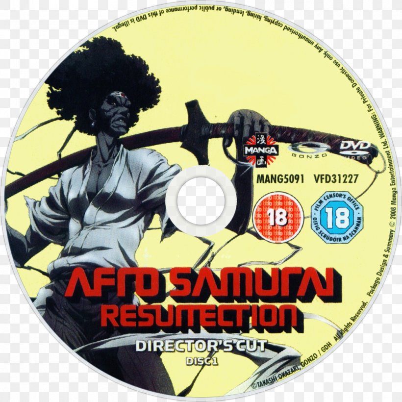 Afro Samurai, PNG, 1000x1000px, Afro Samurai, Afro, Afro Samurai Resurrection, Bluray Disc, Compact Disc Download Free