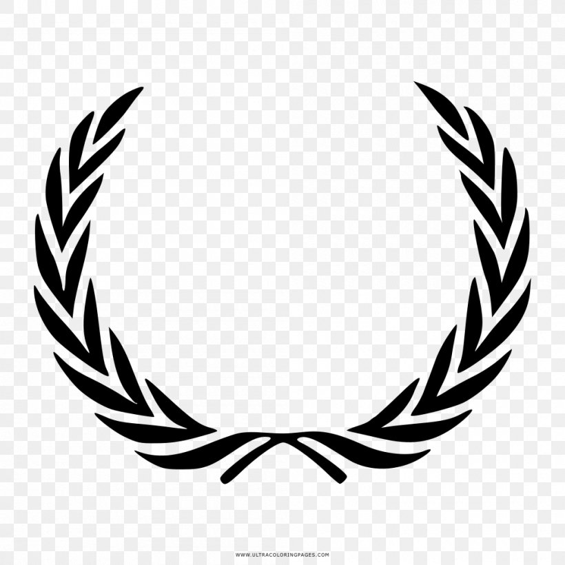 Laurel Wreath Bay Laurel Symbol Clip Art, PNG, 1000x1000px, Laurel Wreath, Bay Laurel, Beak, Black And White, Feather Download Free