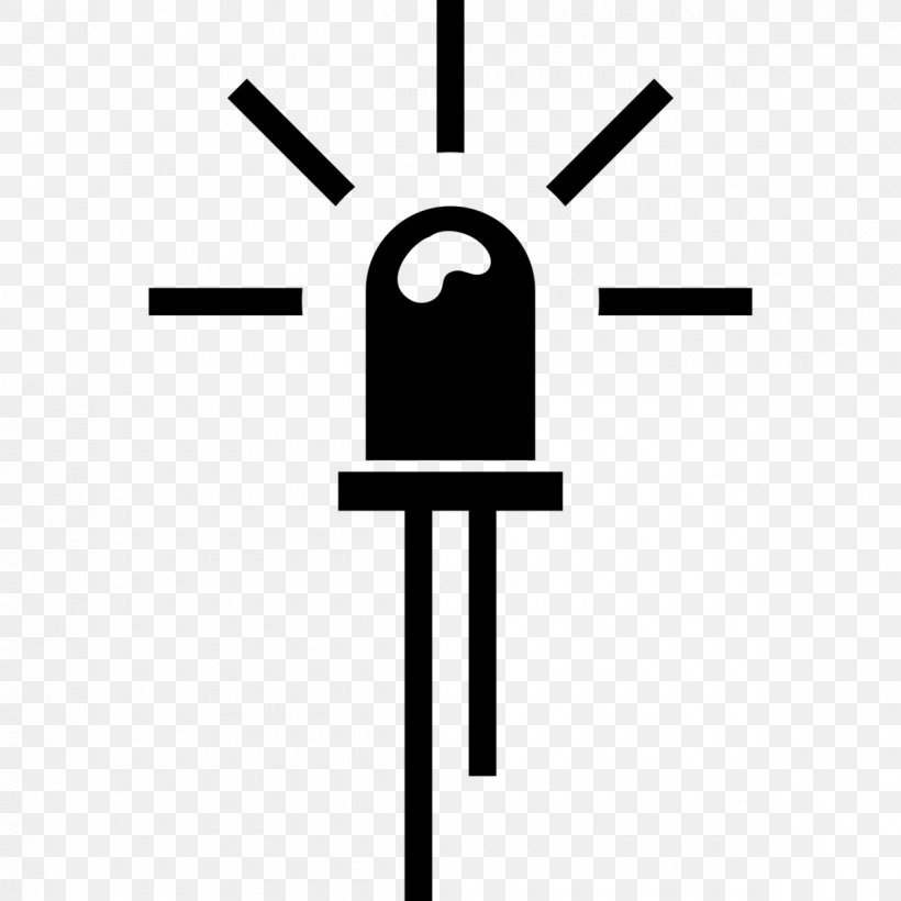 Light-emitting Diode LED Lamp Clip Art, PNG, 1200x1200px, Light, Area, Black, Black And White, Electronic Symbol Download Free