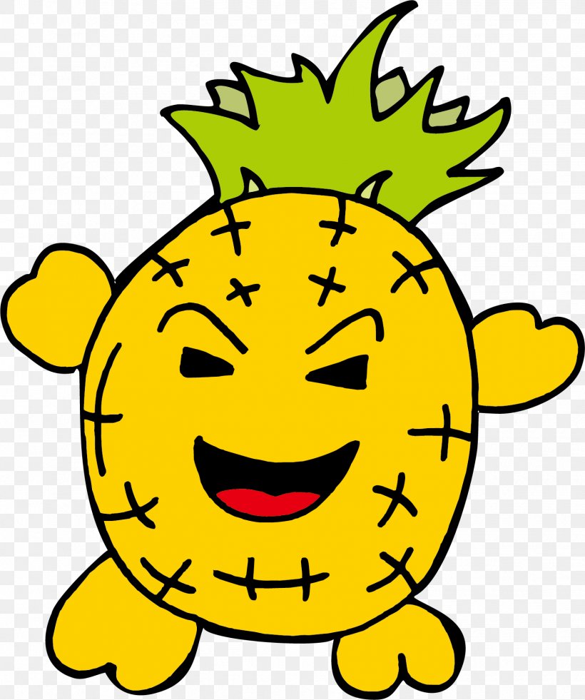 Cartoon Pineapple Clip Art, PNG, 1545x1849px, Cartoon, Auglis, Banana, Black And White, Comics Download Free