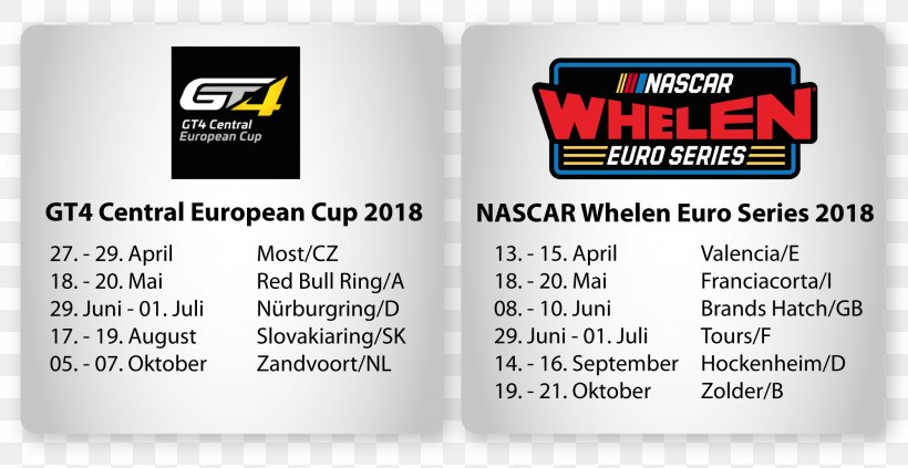 NASCAR Whelen Euro Series 2018 GT4 Central European Cup MotorSport, PNG, 2000x1034px, Nascar Whelen Euro Series, Brand, Europe, Hardware, Material Download Free