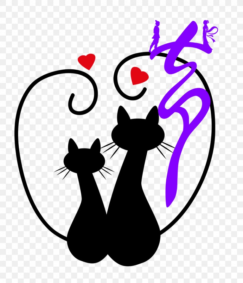 Cat Wedding Invitation Kitten Anniversary Greeting Card, PNG, 858x1000px, Cat, Anniversary, Artwork, Black And White, Black Cat Download Free